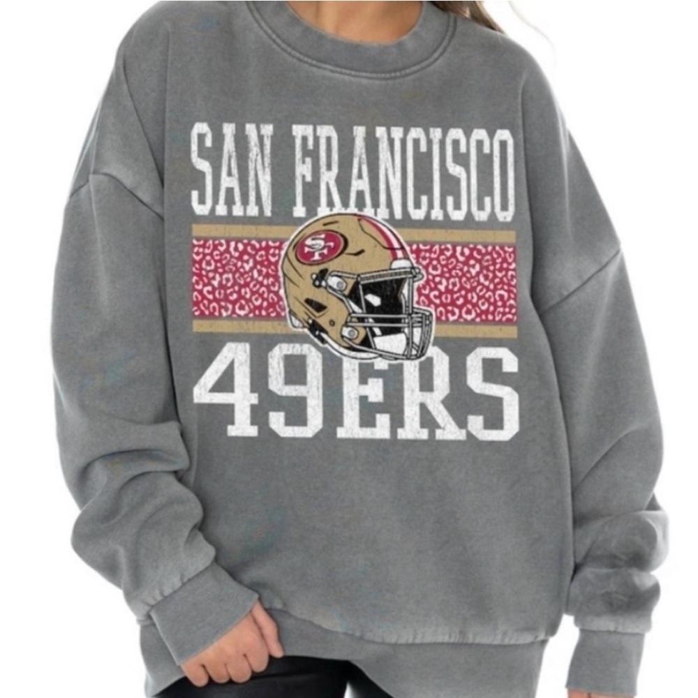 San Francisco 49ers NFL Game Couture Gray Oversized Sweatshirt Size XL